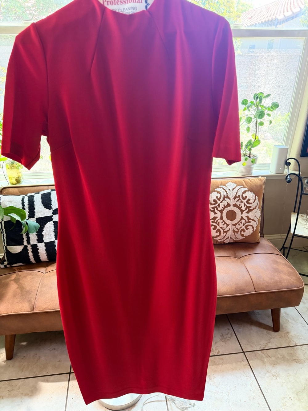 Alexia Admor Bold Red Short-Sleeve Midi Dress